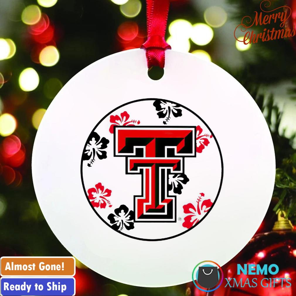 Maui Hibiscus Texas Tech basketball ornament