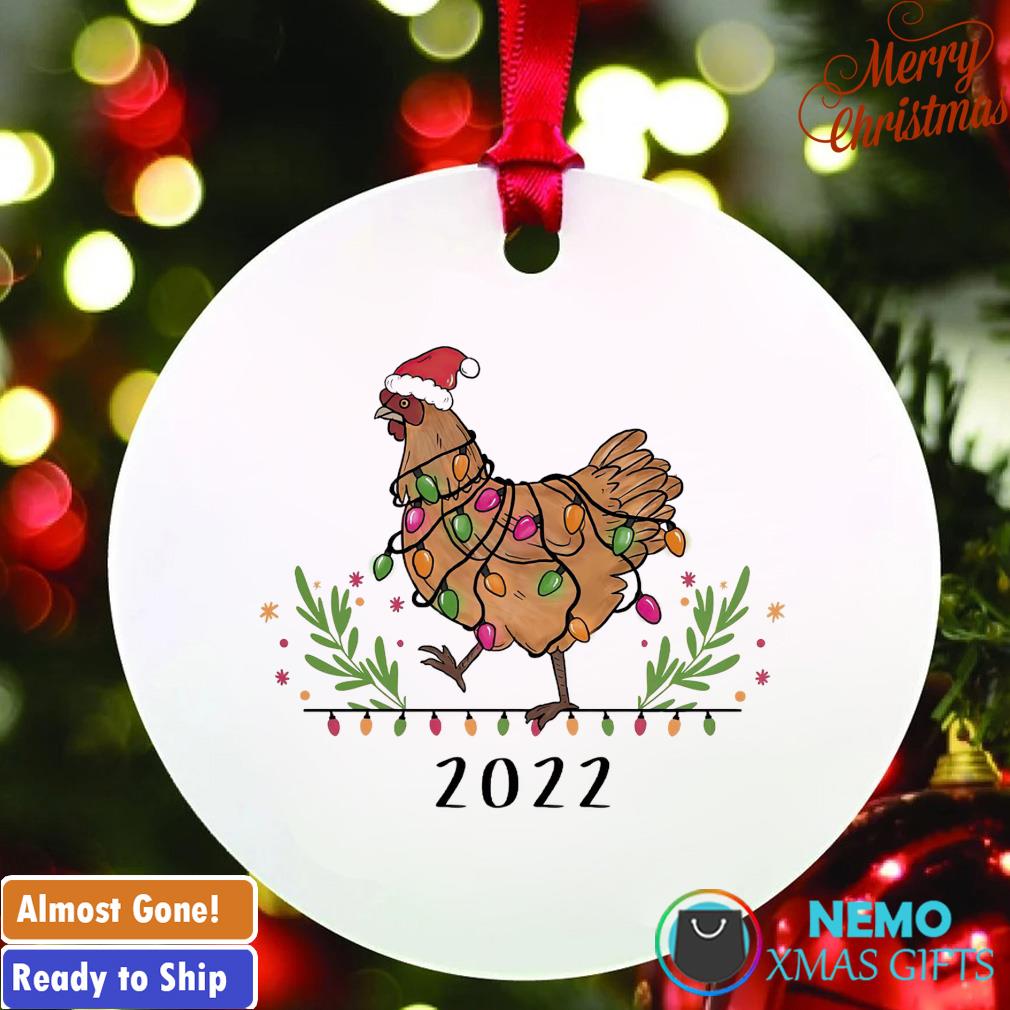 Personalized Christmas chicken 2022 ornament