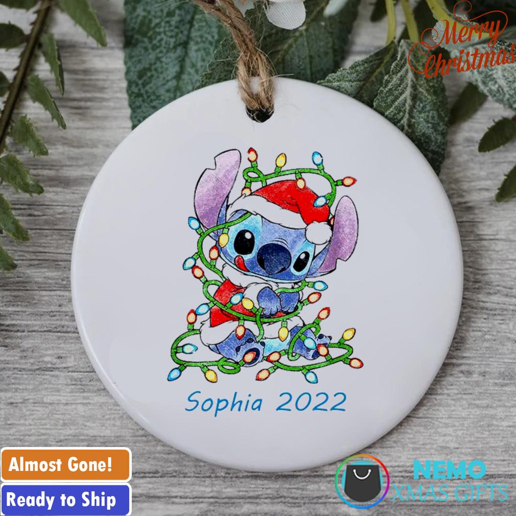 Personalized Stitch Glass Ornament, Stitch Christmas Ornamen - Inspire  Uplift