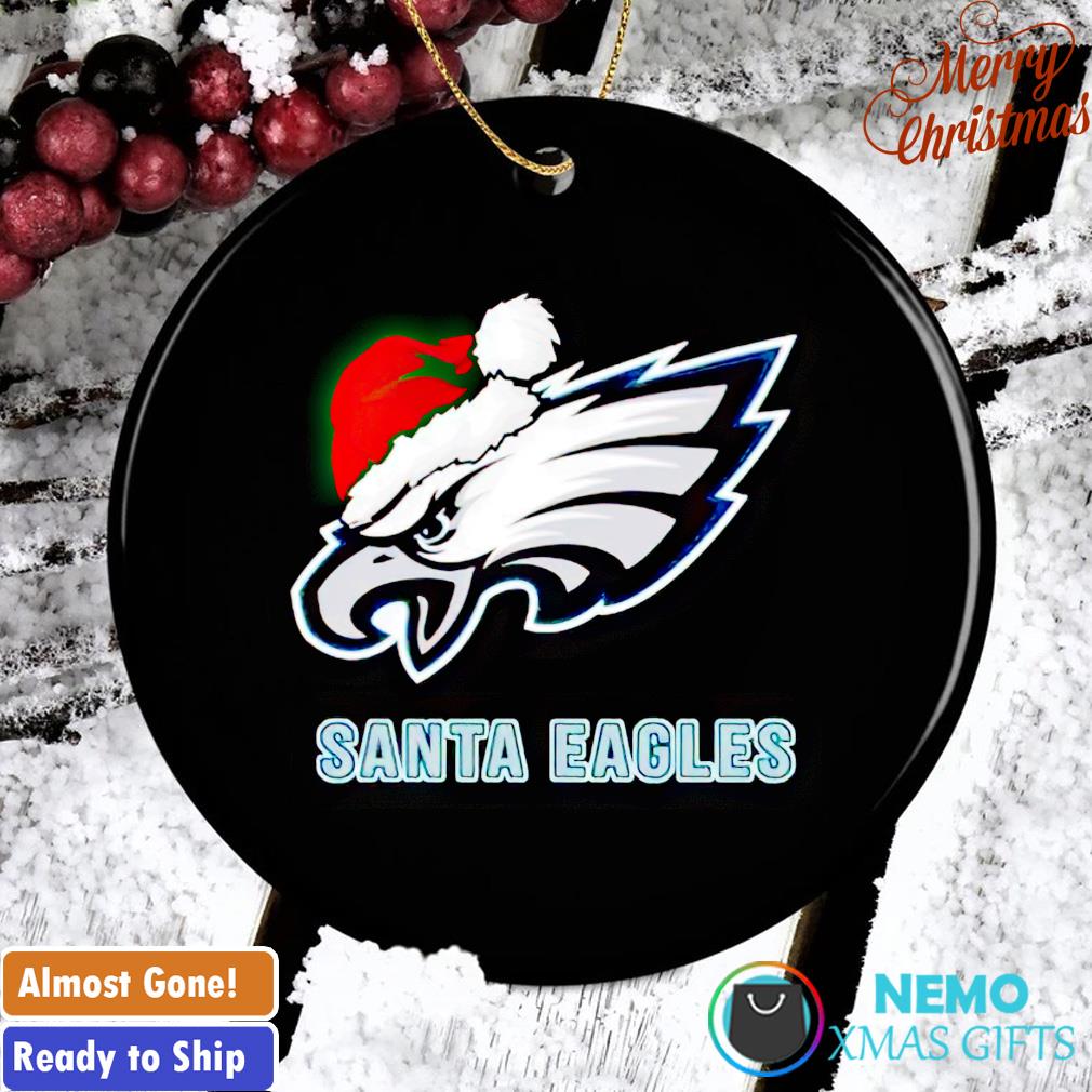 Philadelphia Eagles NFL Golden Skull Santa Hat And Logo Christmas