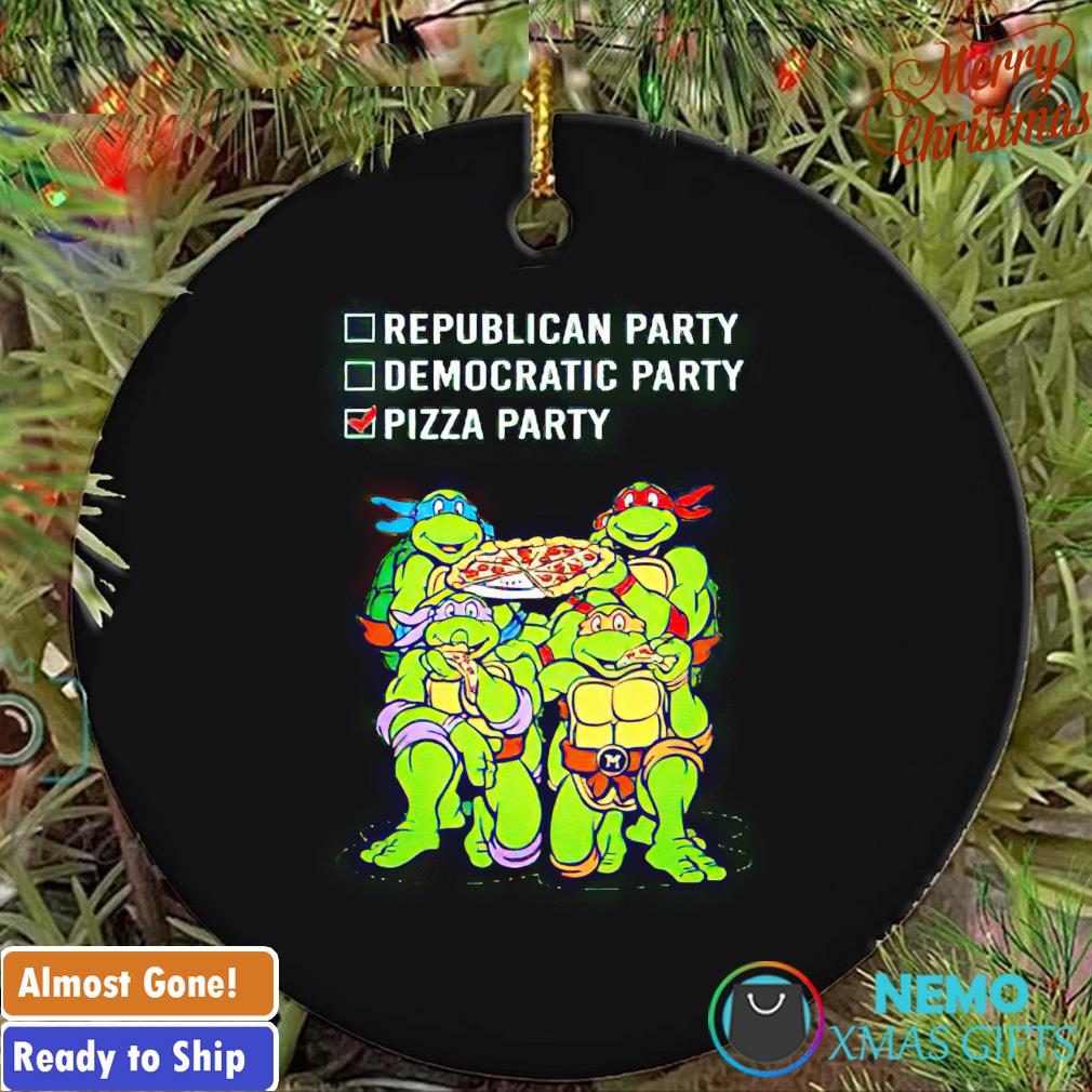 Republish party democratic party pizza party Ninja Turtle ornament