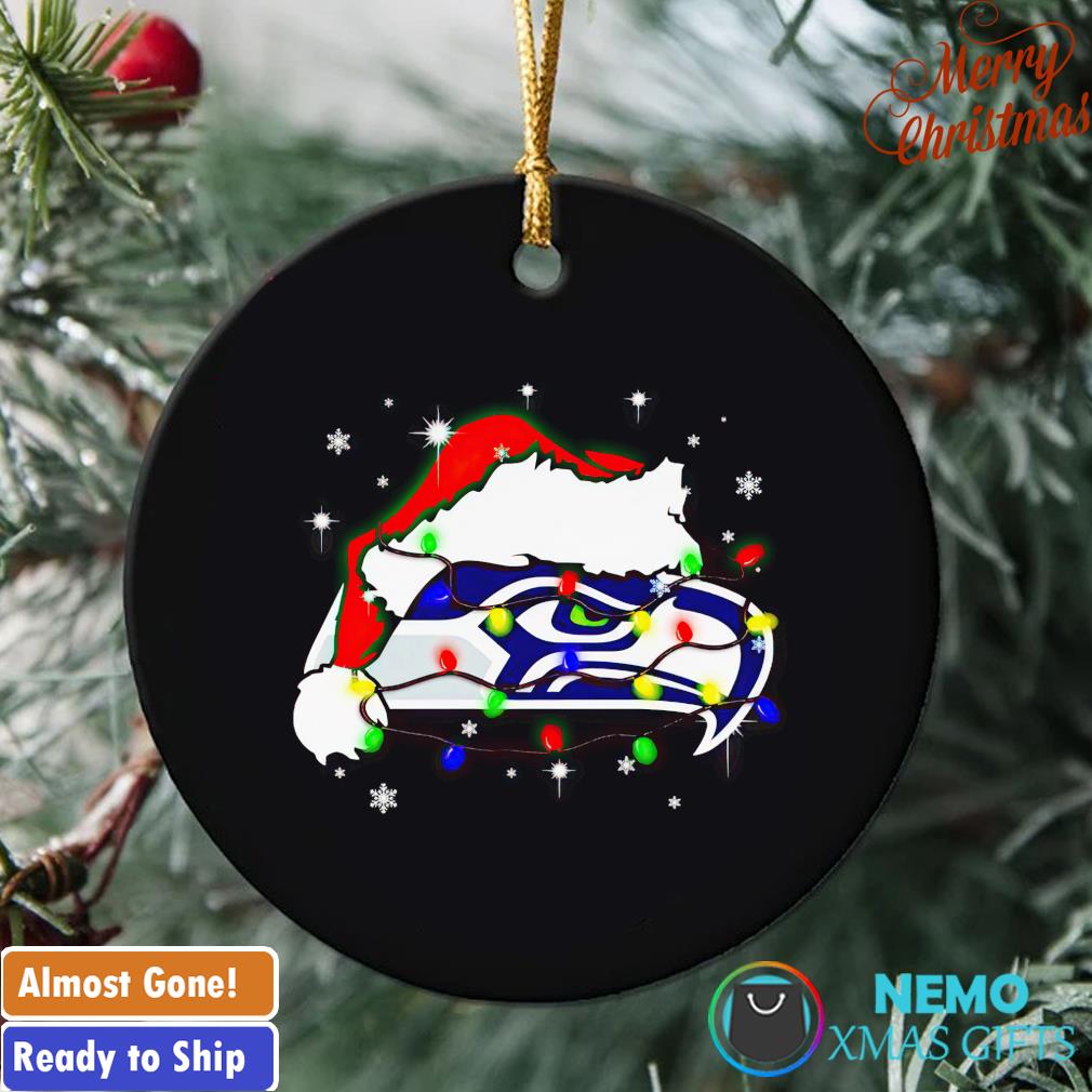 Seattle Seahawks Merry Christmas Circle Ornament