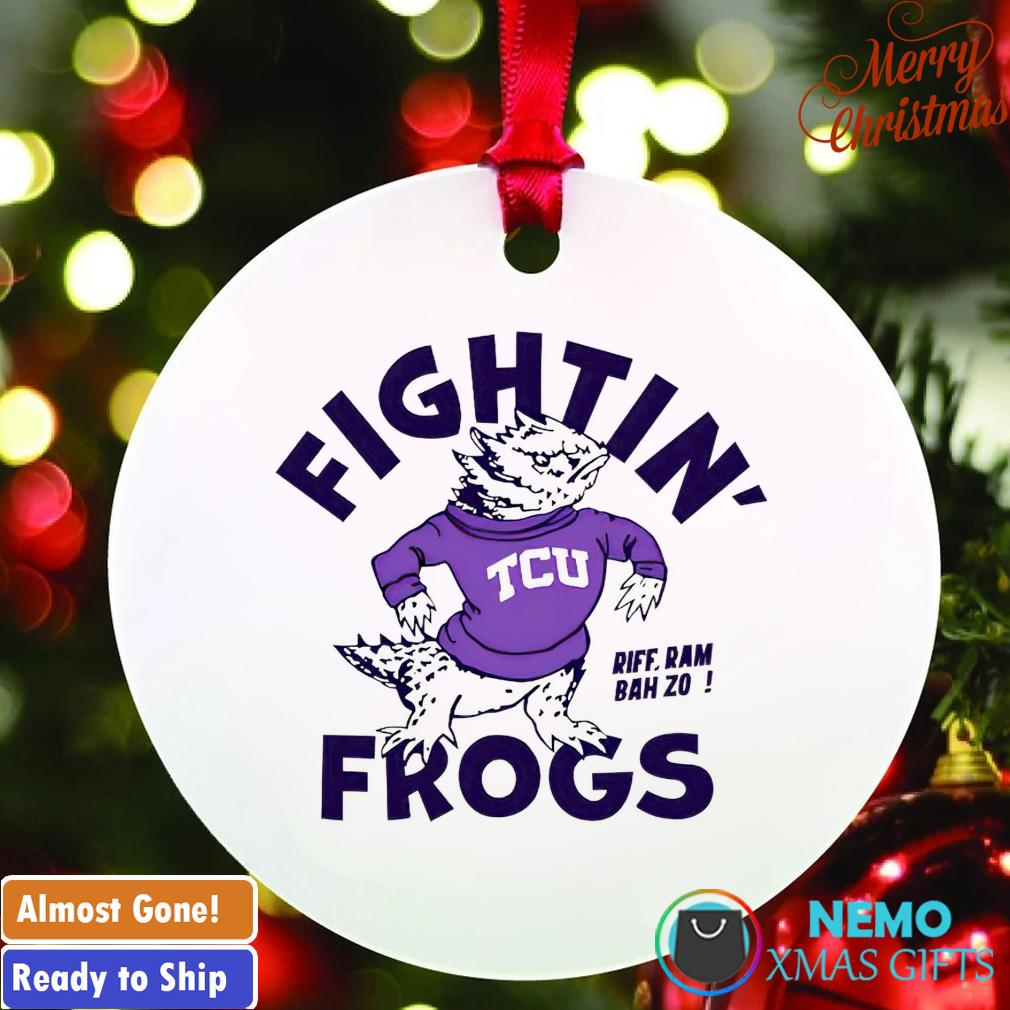 TCU fightin' frogs Riff Ram Bah zo ornament
