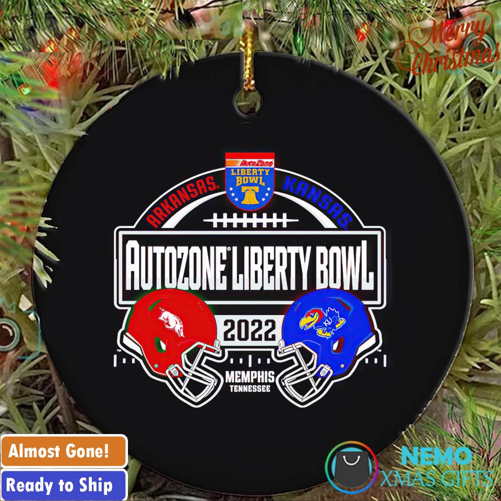 Arkansas Razorbacks vs. Kansas Jayhawks 2022 Liberty Bowl Matchup ornament
