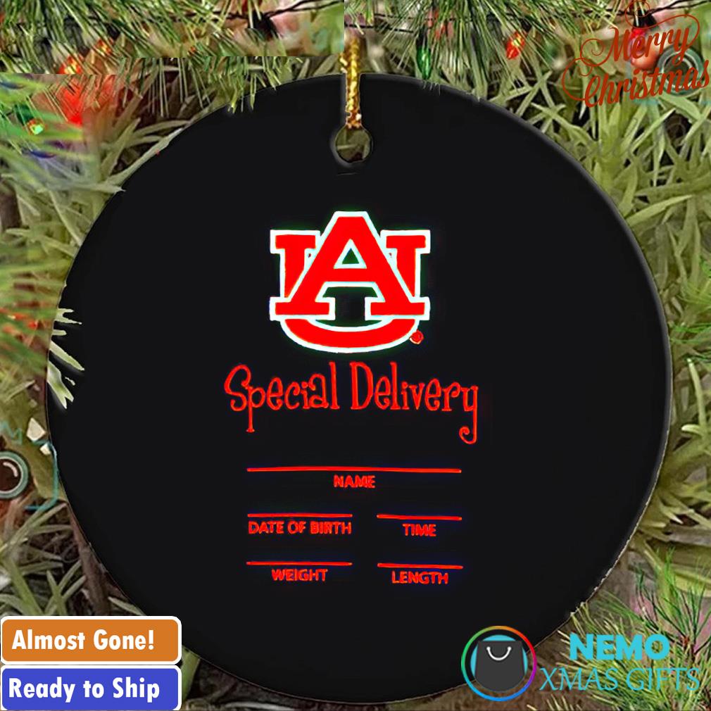 Auburn Tigers special delivery bodysuit ornament