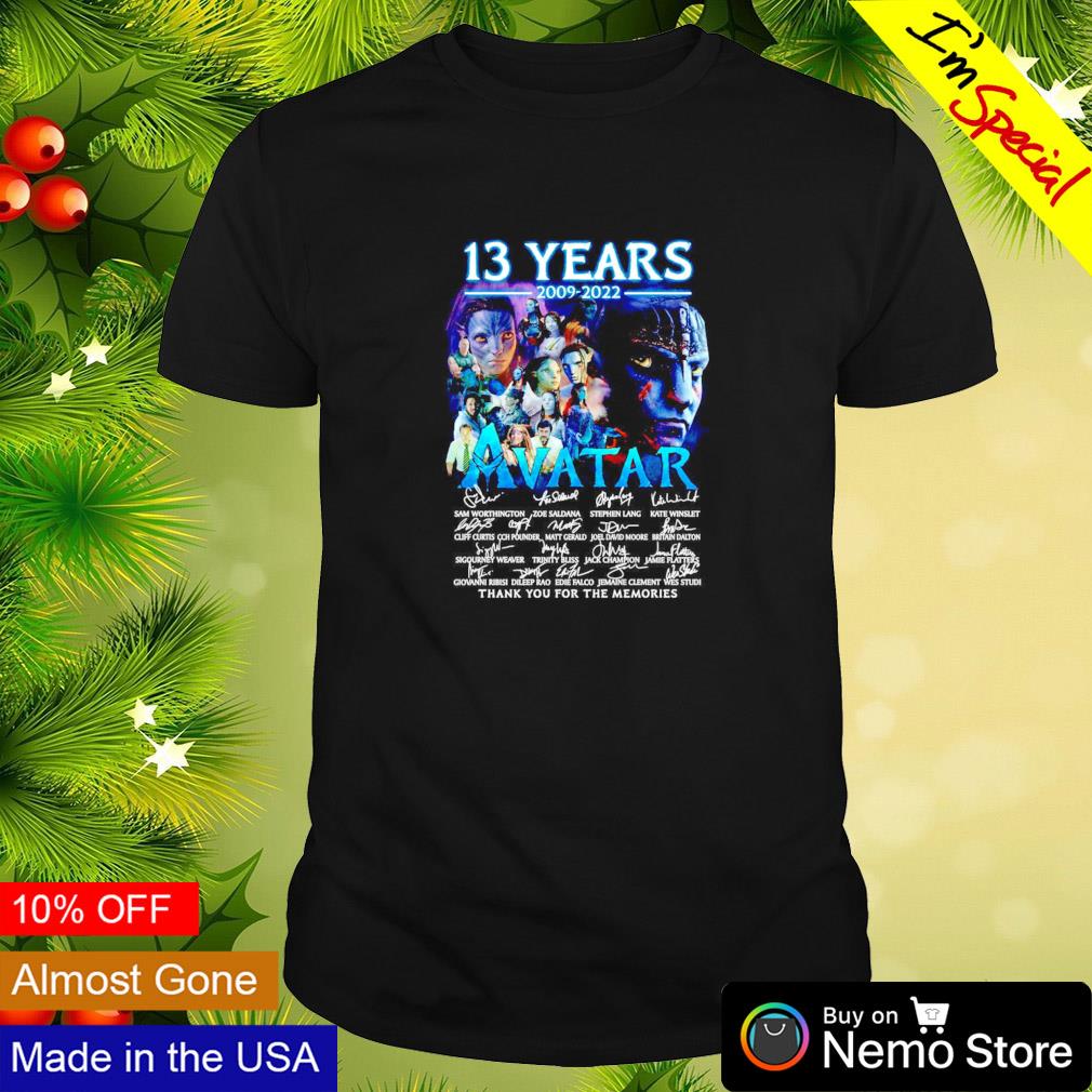 Avatar 13 years 2009 2022 thank you for the memories shirt