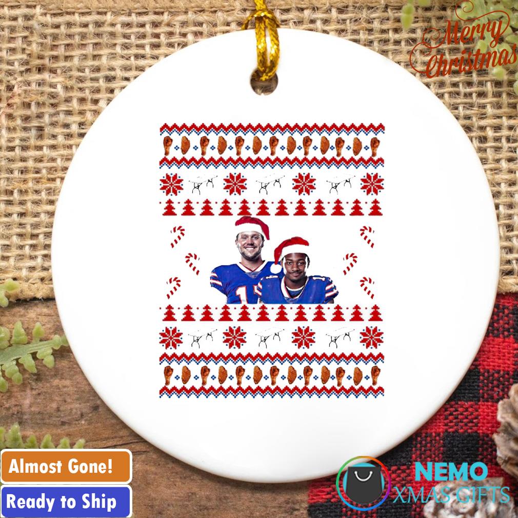 Buffalo Bills Josh Allen and Stefon Diggs Christmas ornament