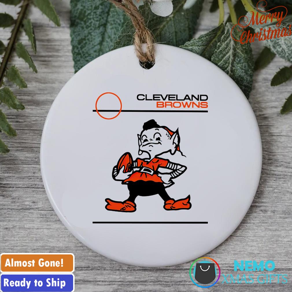 Cleveland Browns brownie ELF with football ornament, hoodie, sweater and  v-neck t-shirt