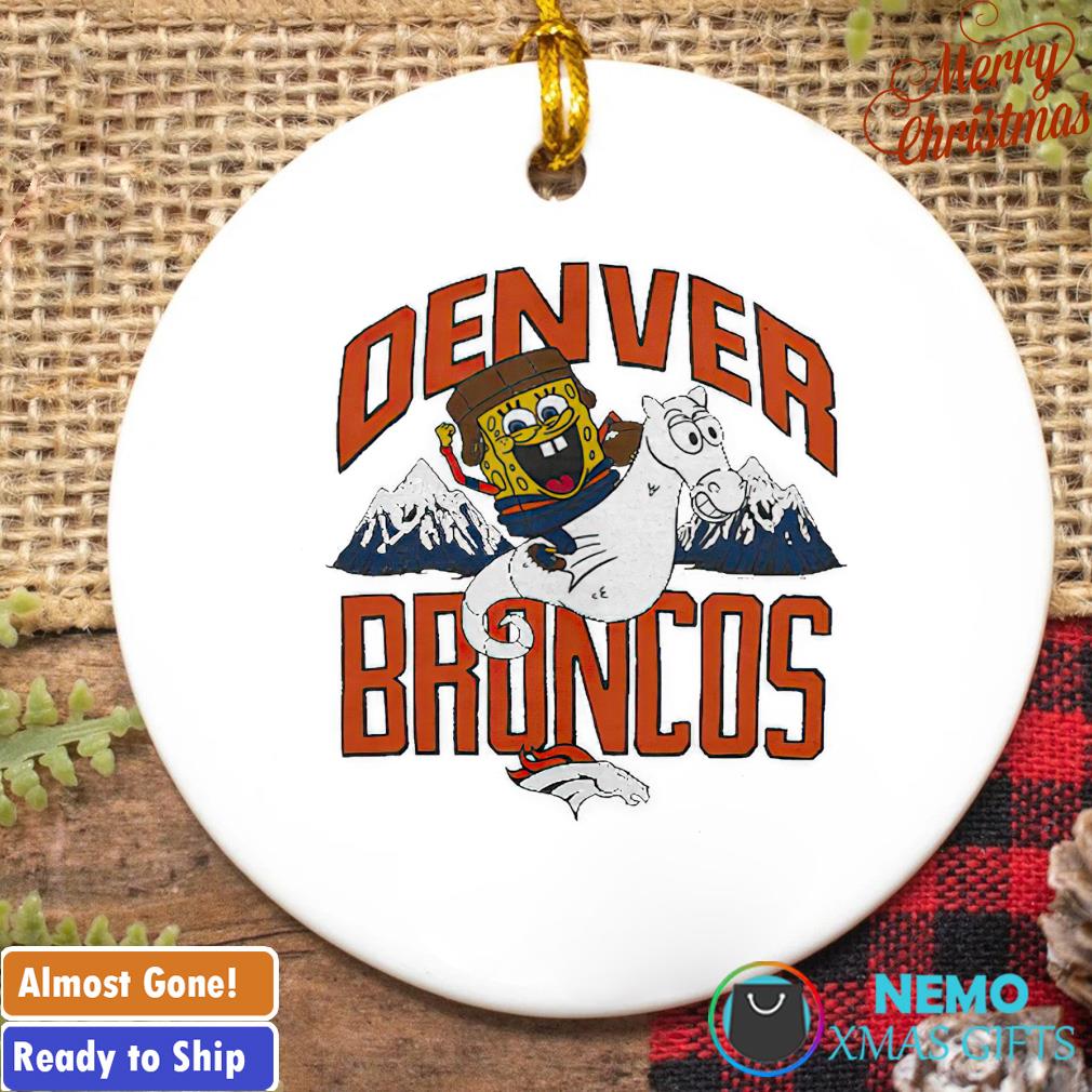 Denver Broncos SpongeBob riding ornament, hoodie, sweater and v-neck t-shirt