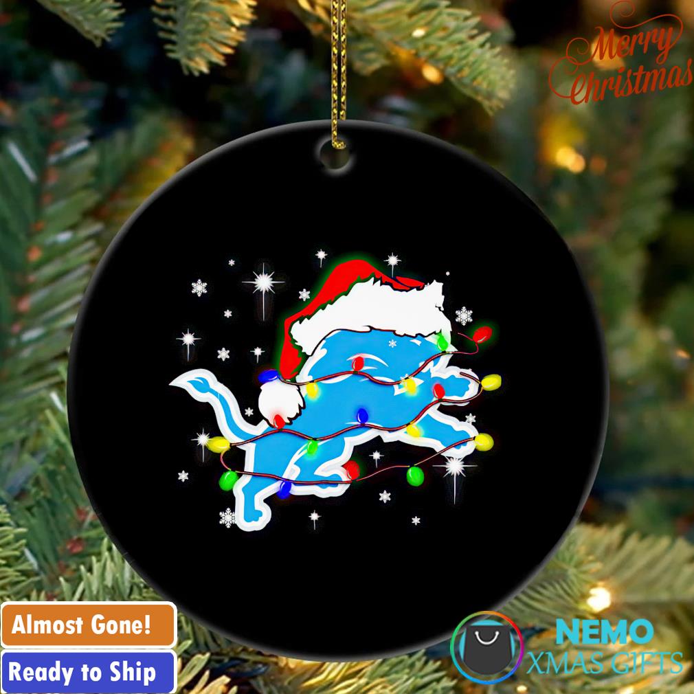 Detroit Lions Santa Christmas Tree Ornament