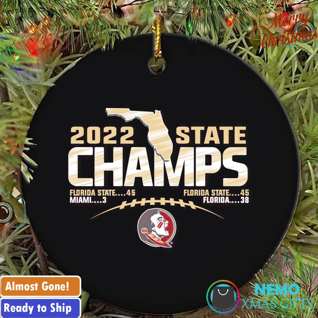 Florida State Seminoles 2022 State Champions football score ornament