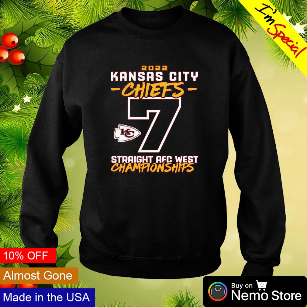 Kansas City Chiefs seventh straight AFC West division championship 2022  shirt, hoodie, sweater and v-neck t-shirt