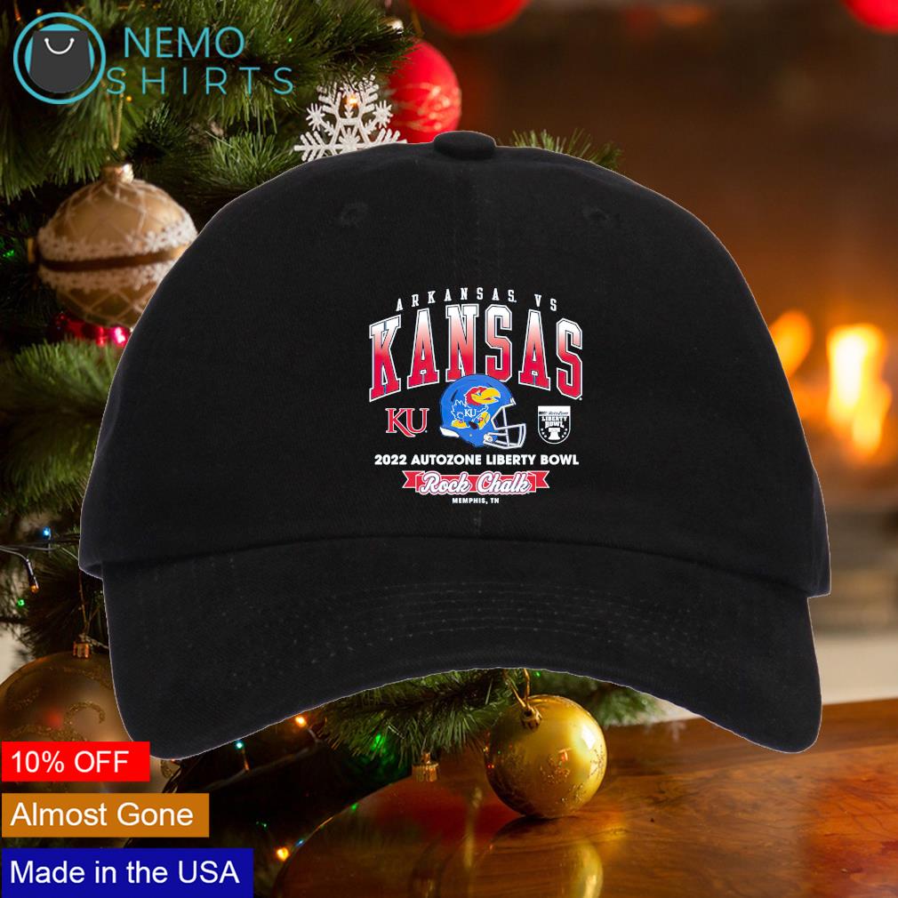 Kansas vs Arkansas 2022 Autozone Liberty Bowl rock chalk cap hat