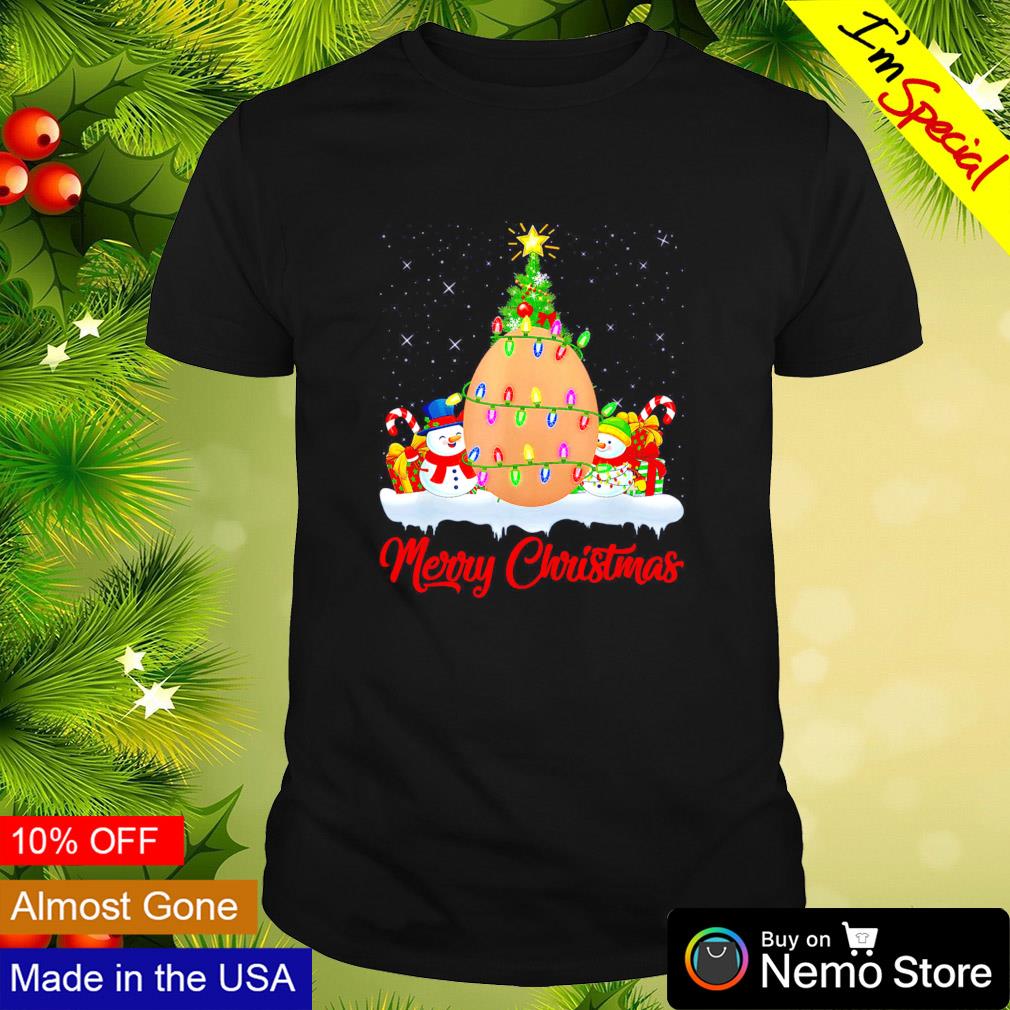 Merry Christmas egg Christmas tree lights shirt