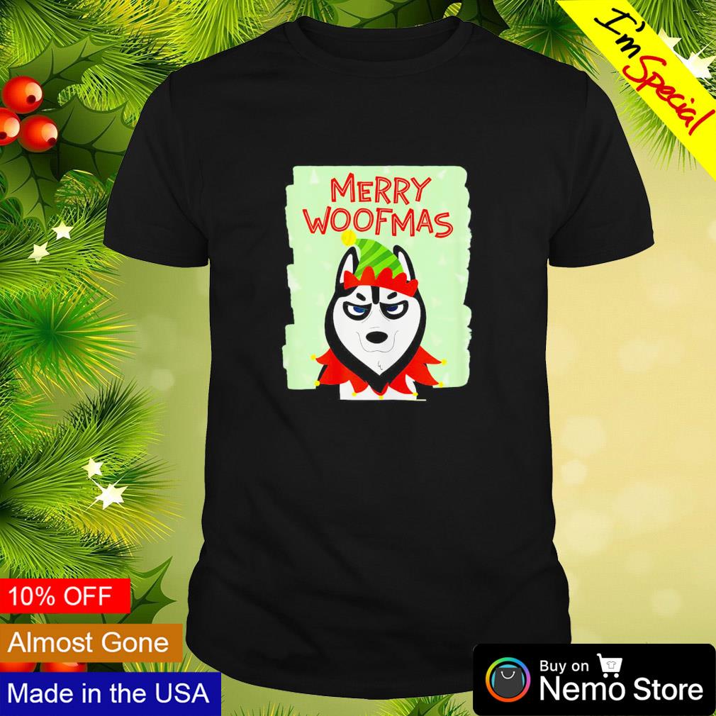 Merry Woofmas Elf Husky Christmas shirt