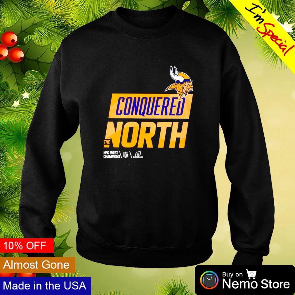 Vikings conquered north the nfc north champions shirt, hoodie, sweater,  long sleeve and tank top