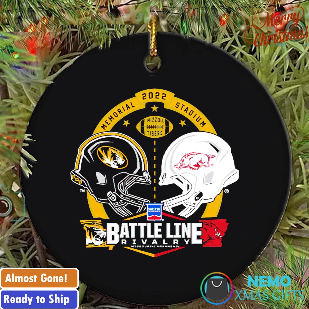 Mizzou Tigers vs Arkansas Razorbacks Battle Line RIvalry 2022 ornament