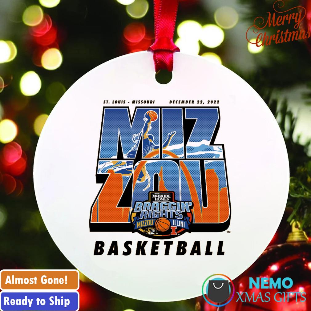Mizzou Tigers vs Illinois Bragging Rights 2022 basketball ornament