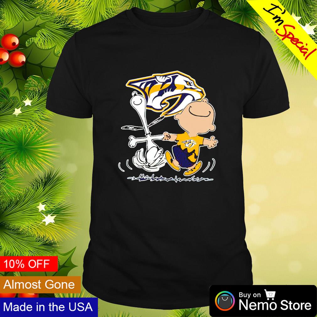 Nashville Predators Snoopy and Charlie Brown dancing shirt, hoodie, sweater and v-neck t-shirt