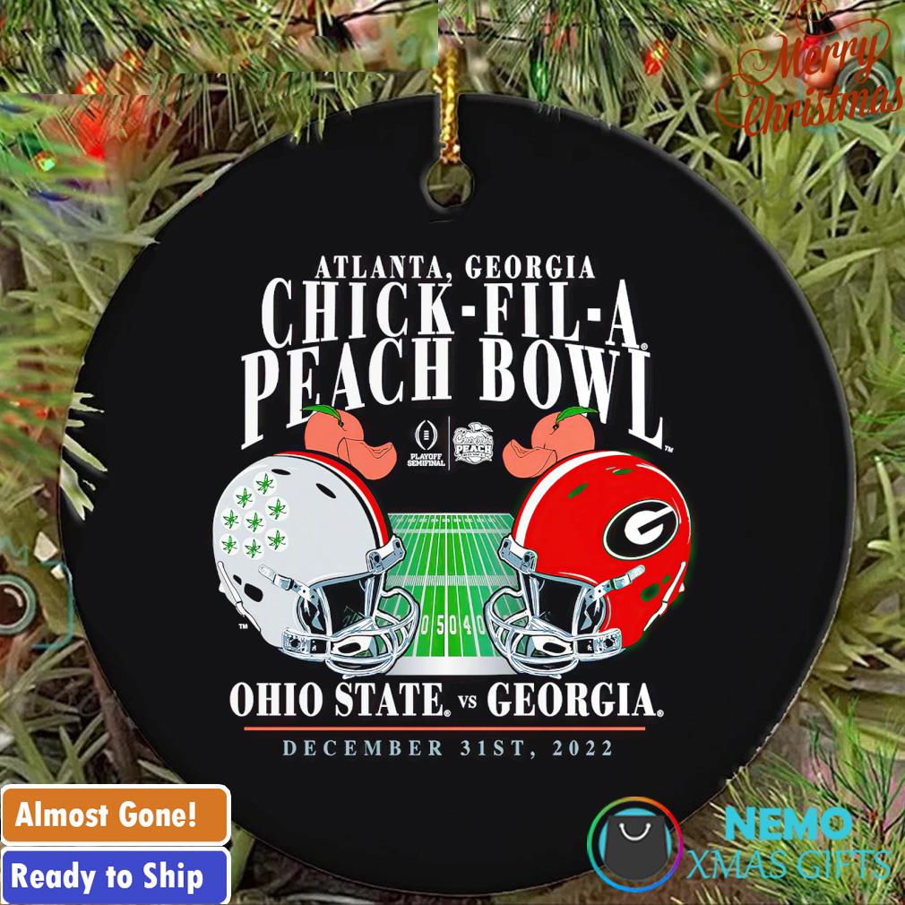 Ohio State Buckeyes vs. Georgia Bulldogs Chick-fil-A peach bowl 2022 ornament