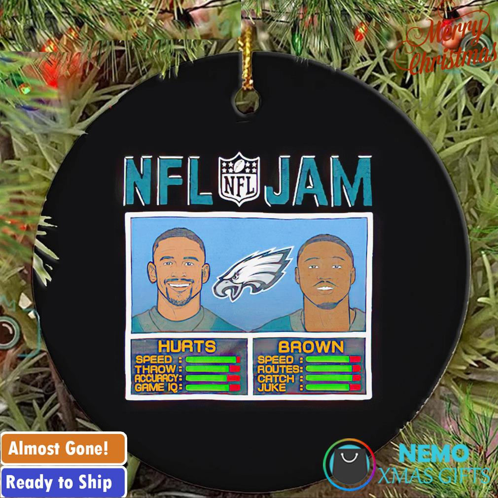 Philadelphia Eagles A.J. Brown and Jalen Hurts NFL Jam ornament