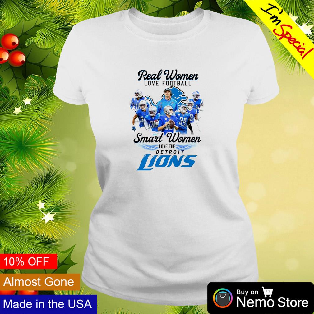 Official real women love football smart women love the Detroit Lions  signatures shirt, hoodie, sweater, long sleeve and tank top