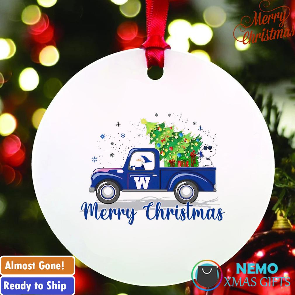 Santa and Snoopy truck Christmas Winnipeg Blue Bombers Merry Christmas ornament