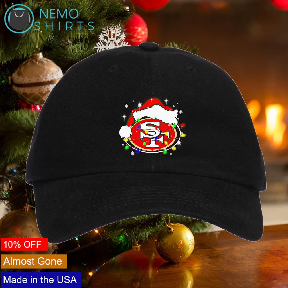 Official san Francisco 49Ers Santa Hat Logo Christmas Shirt, hoodie,  sweater, long sleeve and tank top