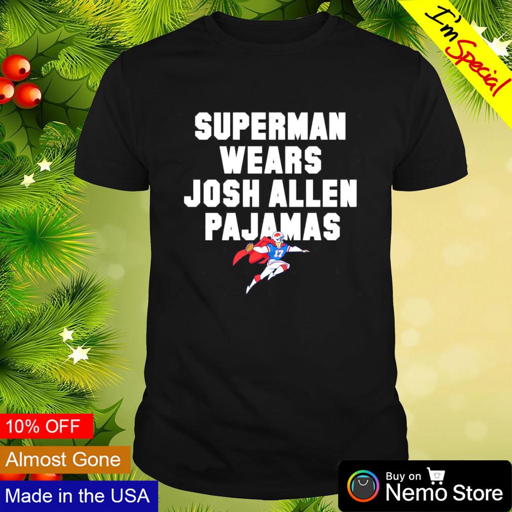 Super man wears Josh Allen pajamas Buffalo Bills shirt