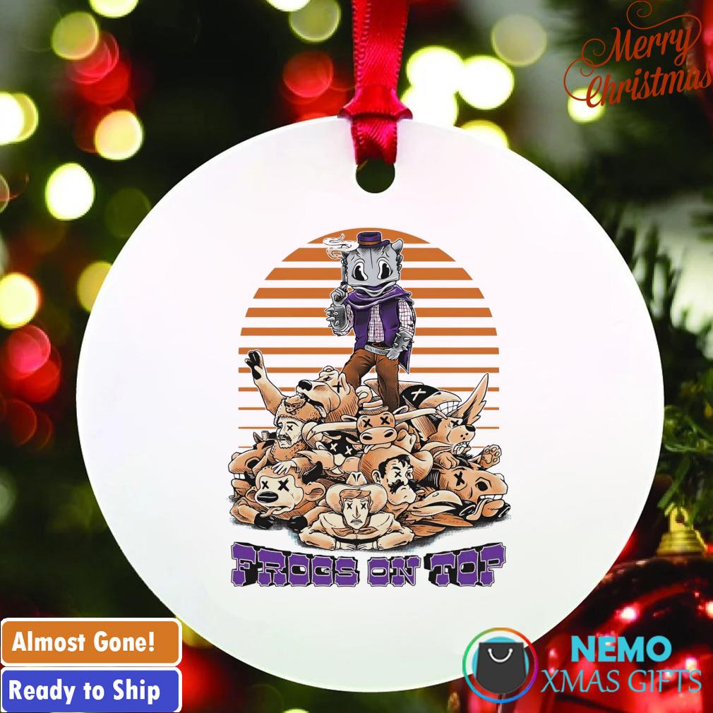 TCU Horned Frogs on top ornament