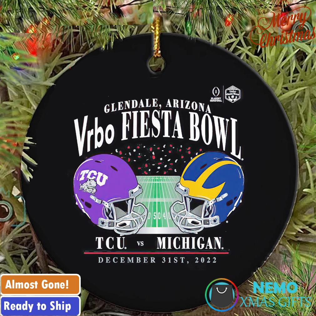 TCU vs Michigan Glendale Arizona Vrbo fiesta bowl ornament