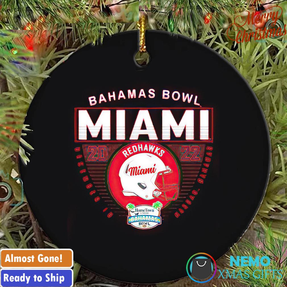 The 2022 Bahamas Bowl Miami RedHawks ornament