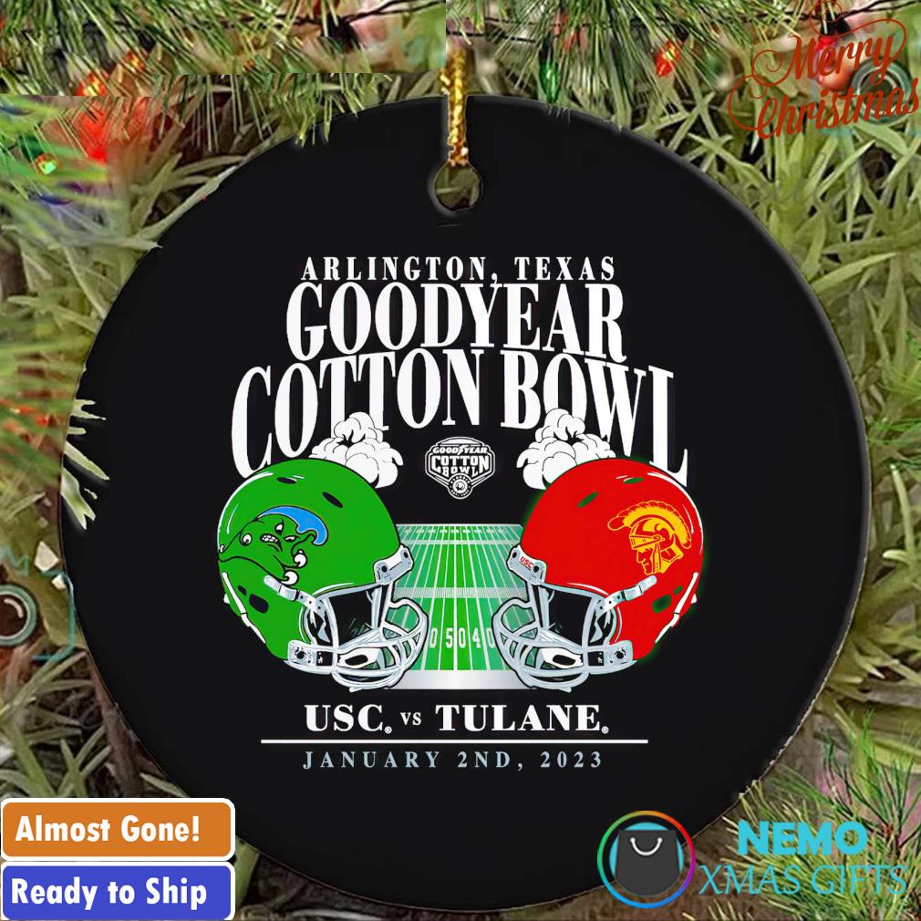 Tulane Green Wave vs. USC Trojans Goodyear 2023 Cotton Bowl ornament
