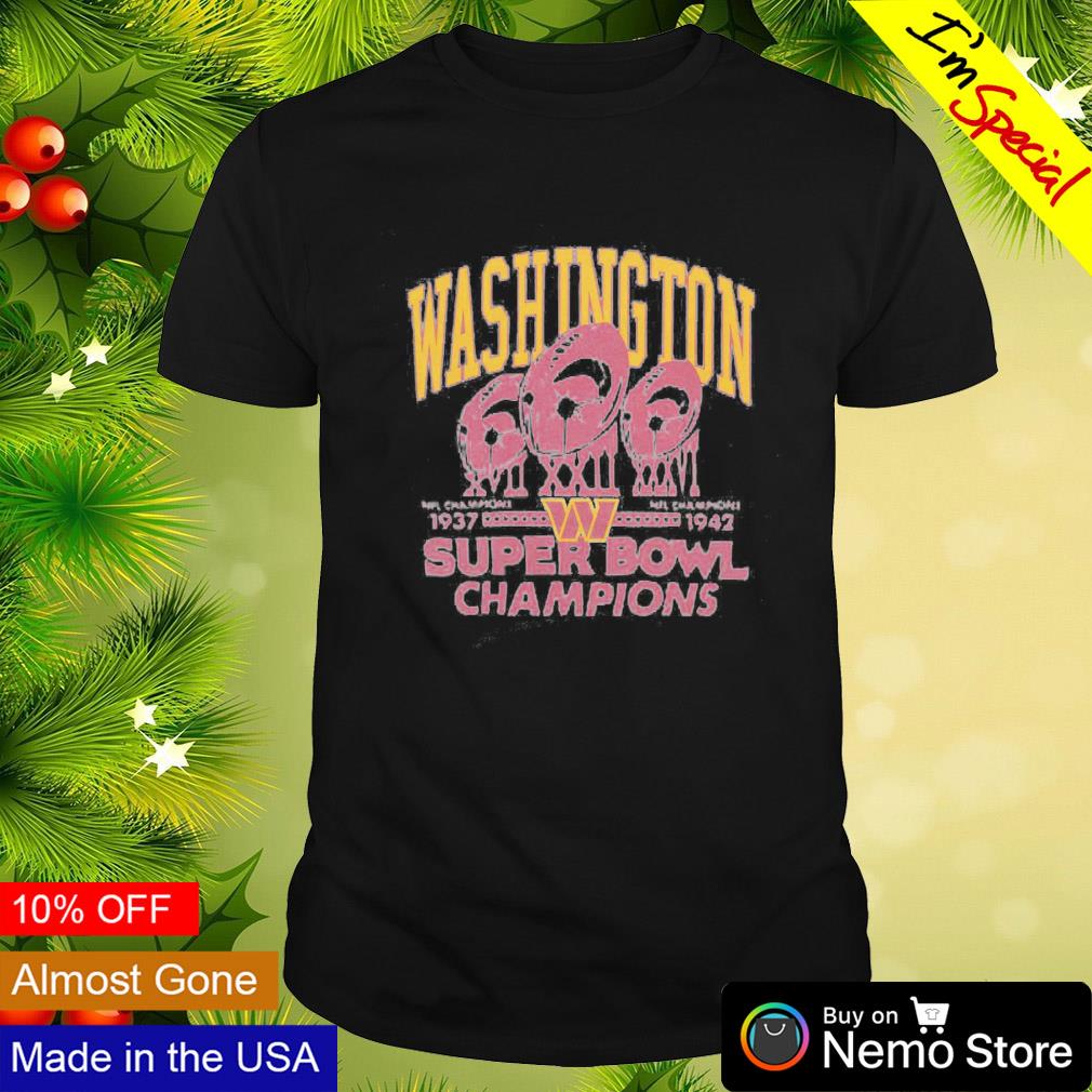 Washington Commanders 3 time super bowl champions 1937 1942 shirt