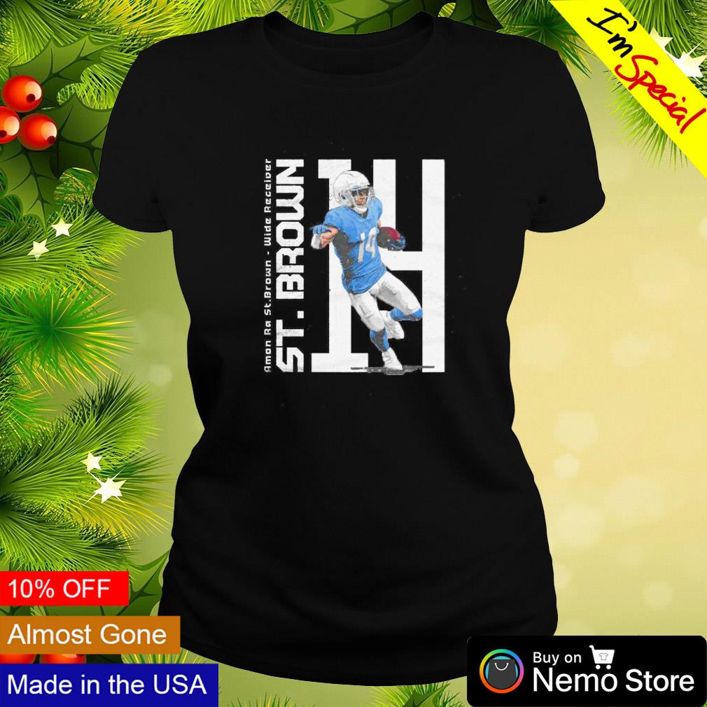 Amon-Ra St. Brown no 14 Detroit Lions graphic shirt, hoodie, sweater and  v-neck t-shirt