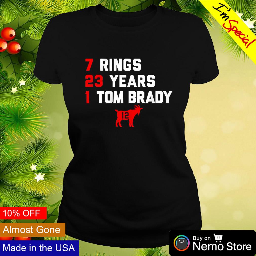 Tom Brady Goat 7 Rings 23 years 1 Tom Brady shirt, hoodie, sweater, long  sleeve and tank top