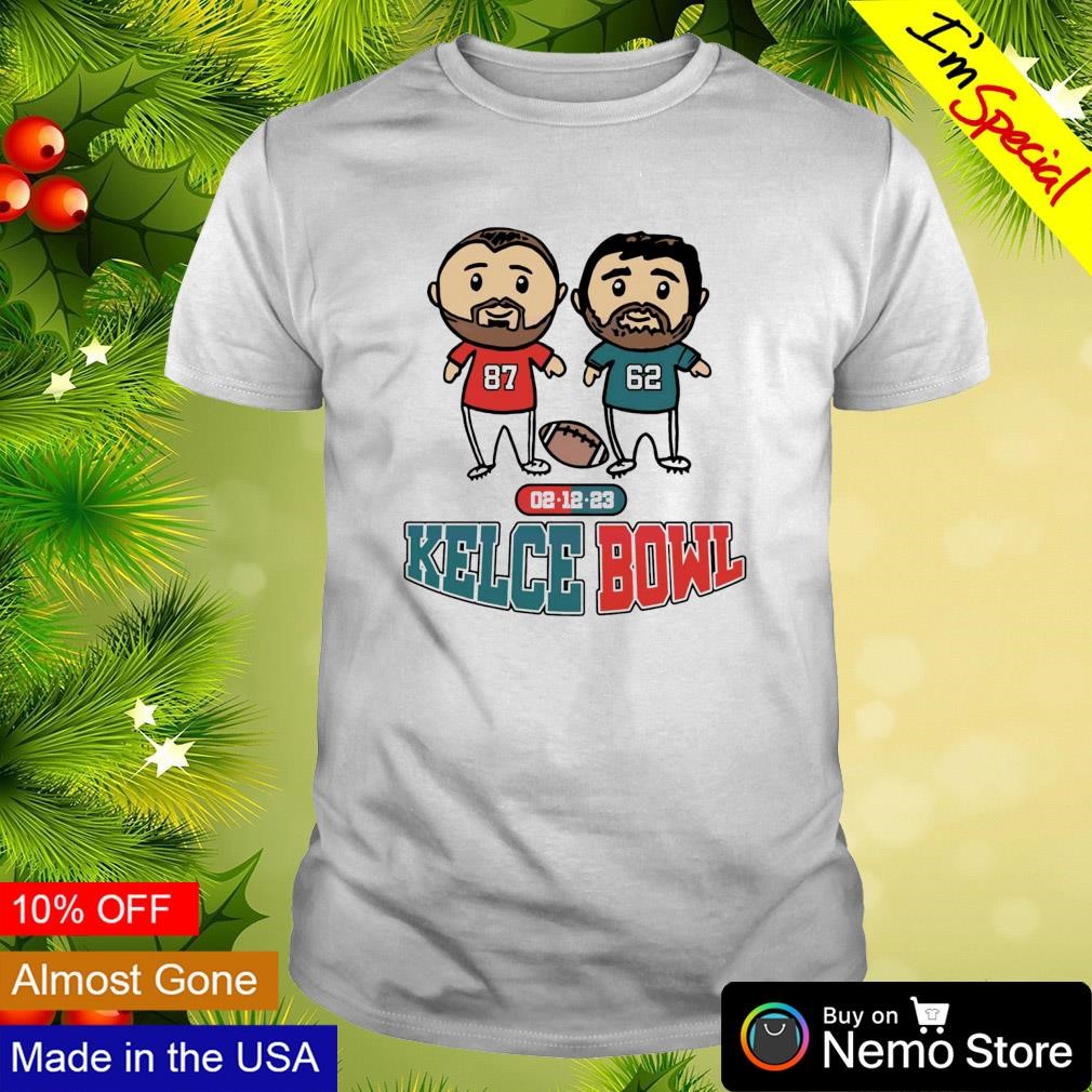 Kelce bowl 2023 Travis and Jason Kelce super bowl LVII cartoon shirt