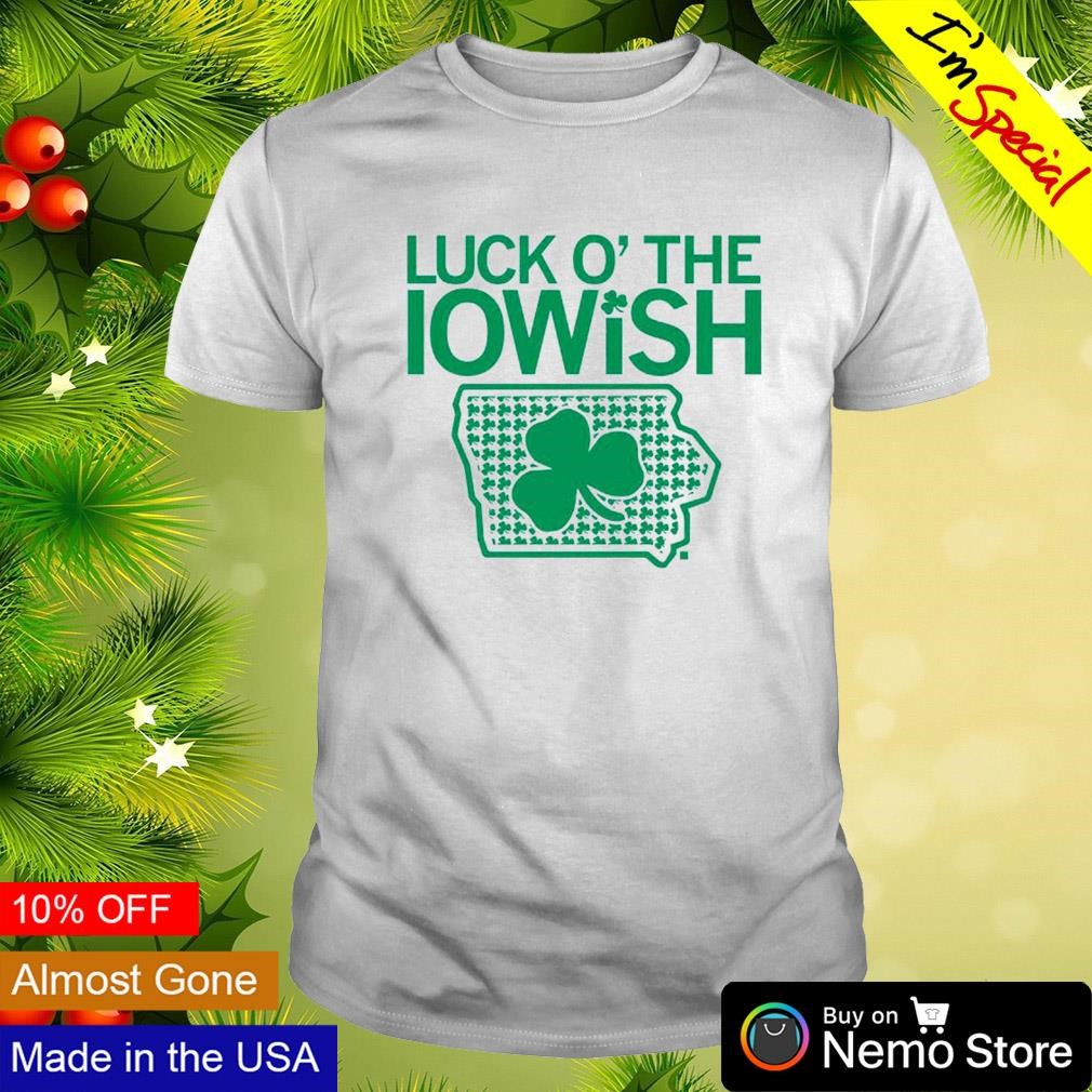 Luck o the Iowish shamrock map shirt