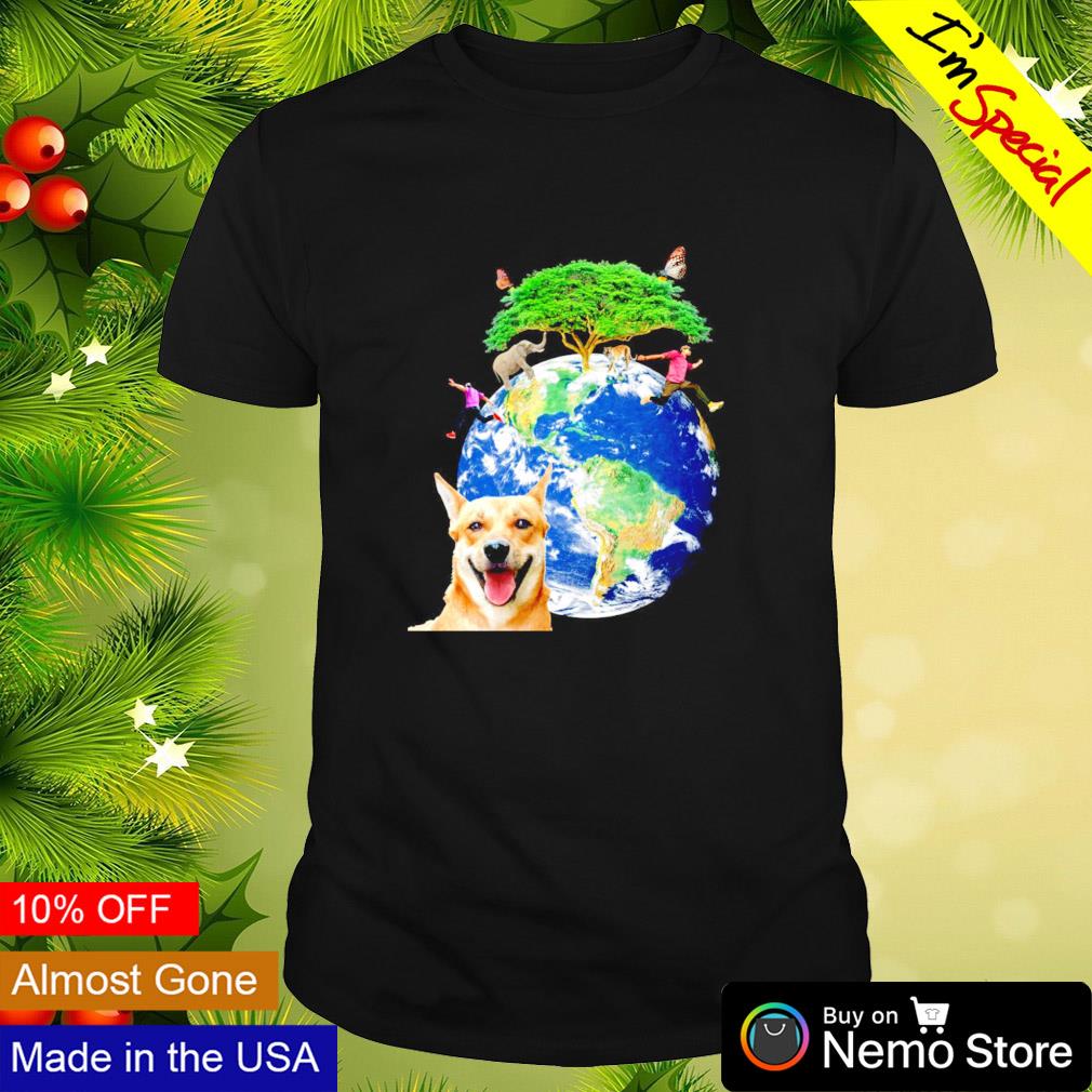 Earth and nature biodiversity on a transparent background shirt