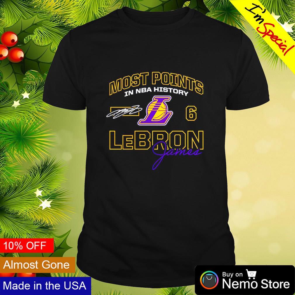 LeBron James Los Angeles Lakers most points in NBA history shirt