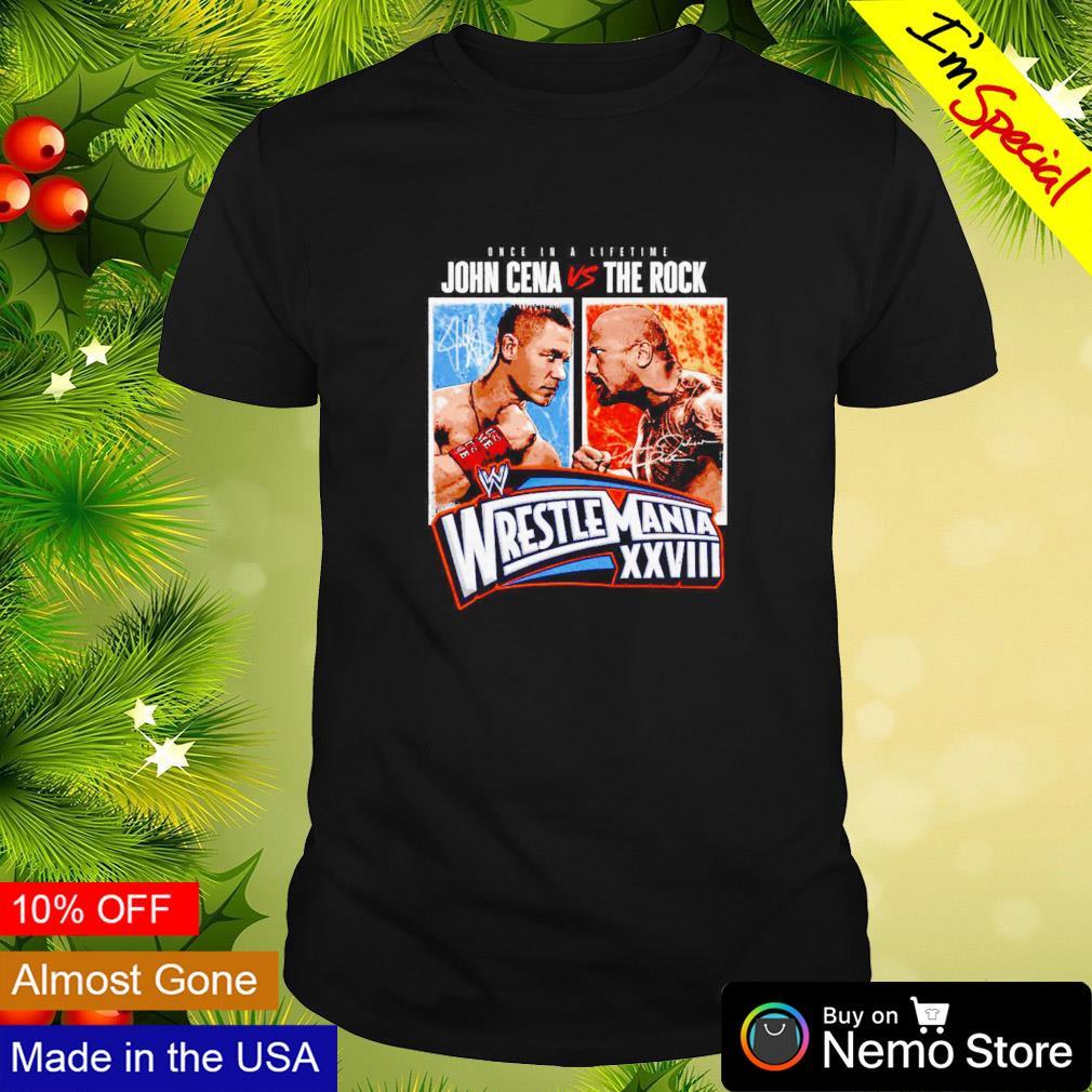 Once in a lifetime John Cena vs The Rock WrestleMania XXVIII match shirt