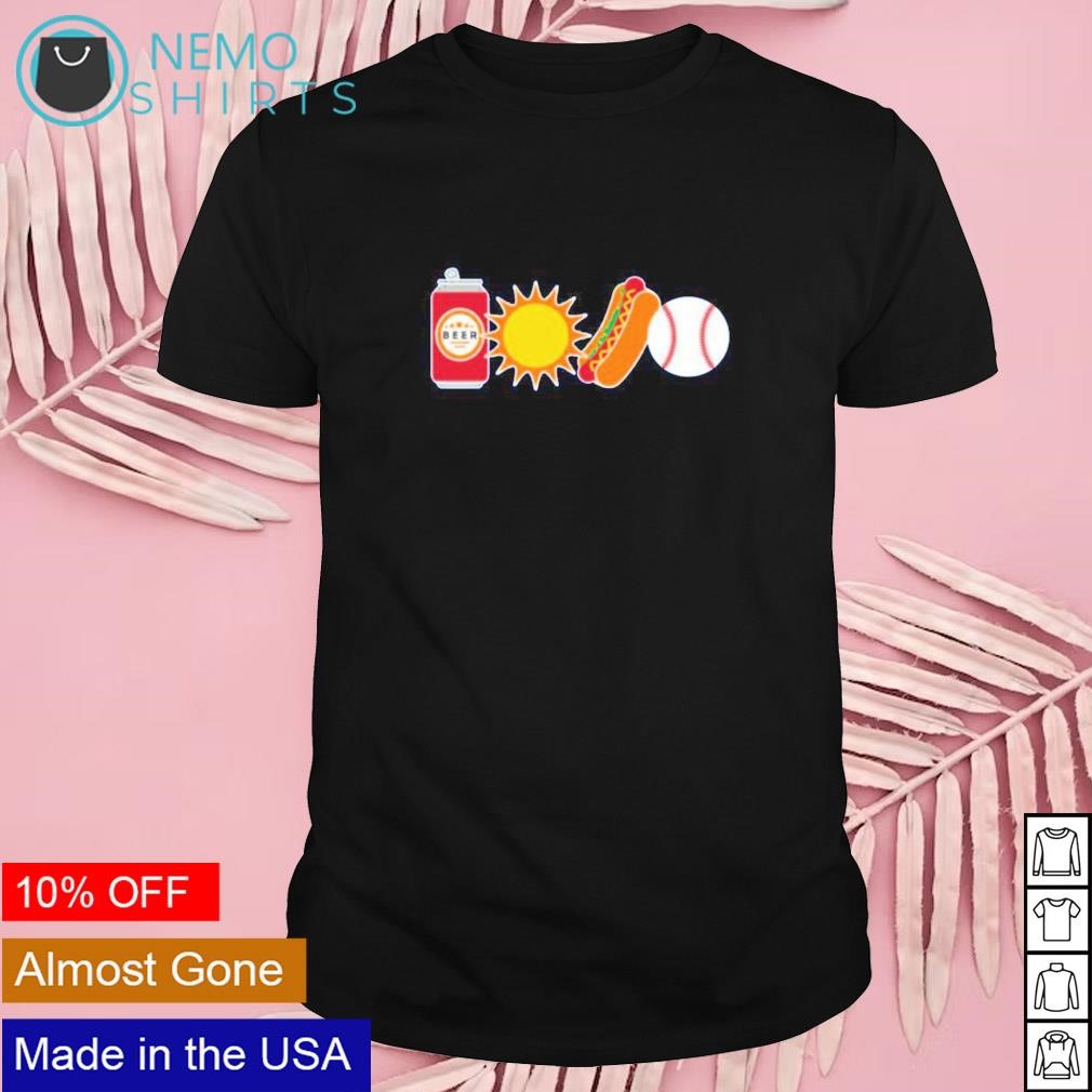 Beer sun hotdog and baseball the Chicago version shirt