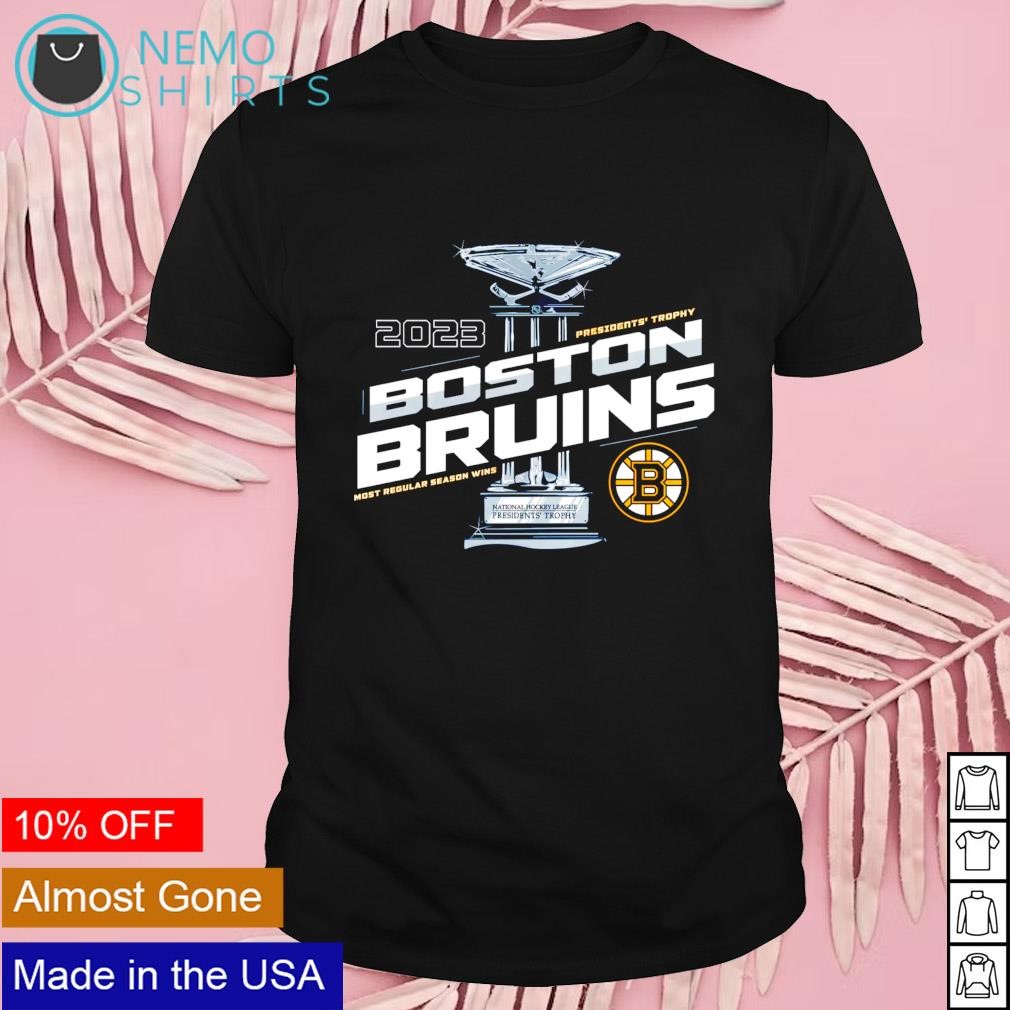 Boston Bruins 2023 Presidents' trophy shirt