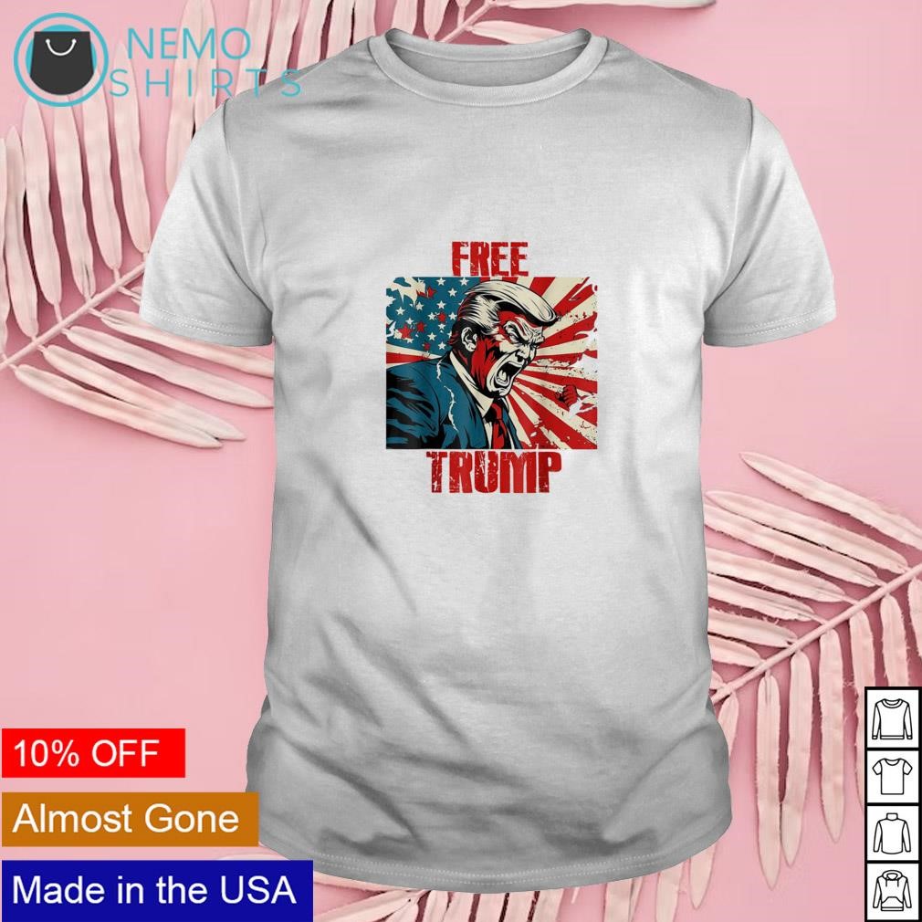 Free Trump screaming USA flag shirt