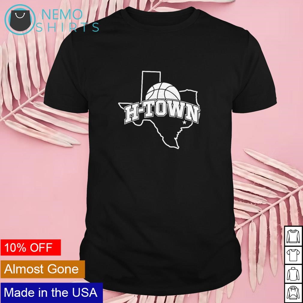 H-town basketball Texas map shirt