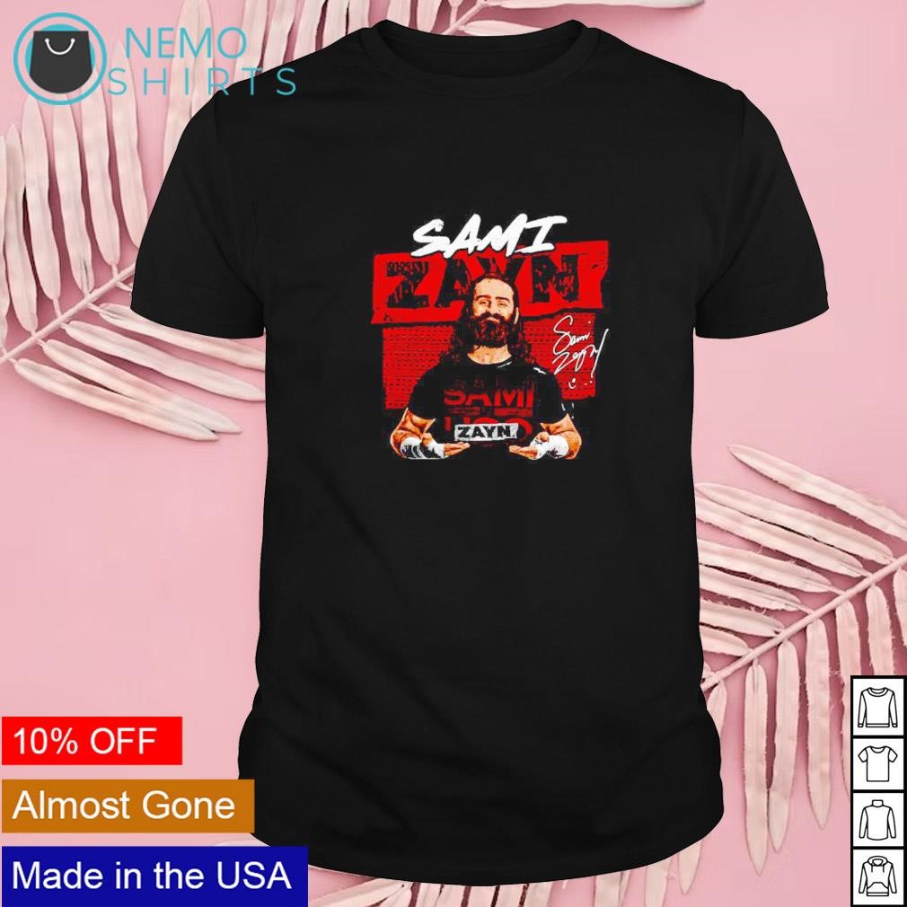 Sami Zayn wrestling signature pose shirt