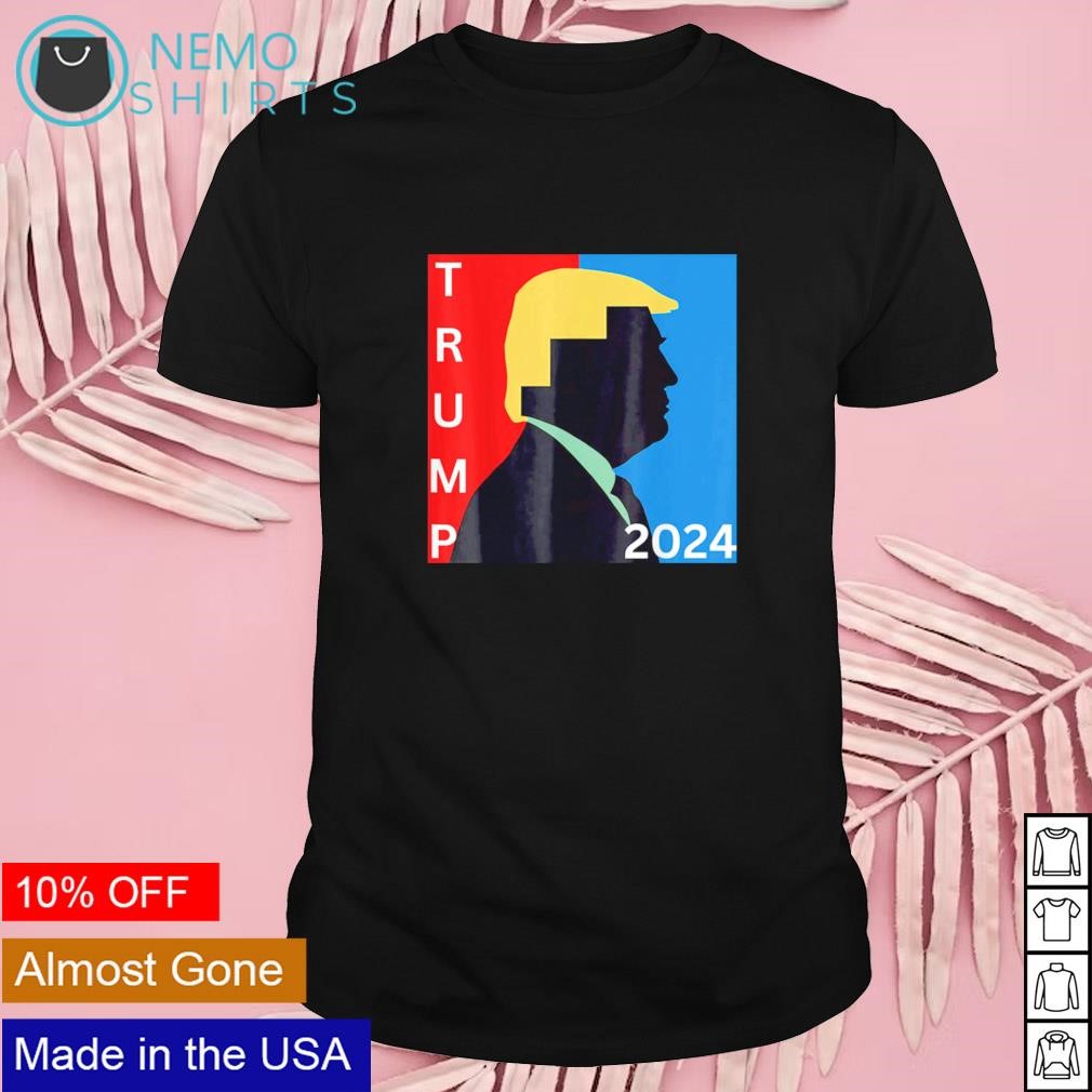 Trump 2024 rally colorblock silhouette shirt