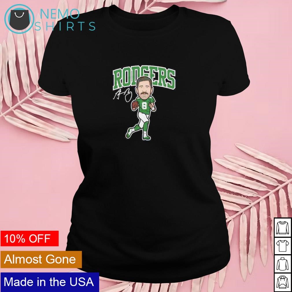 Aaron Rodgers 8 New York Jets football cartoon 2023 T-shirt