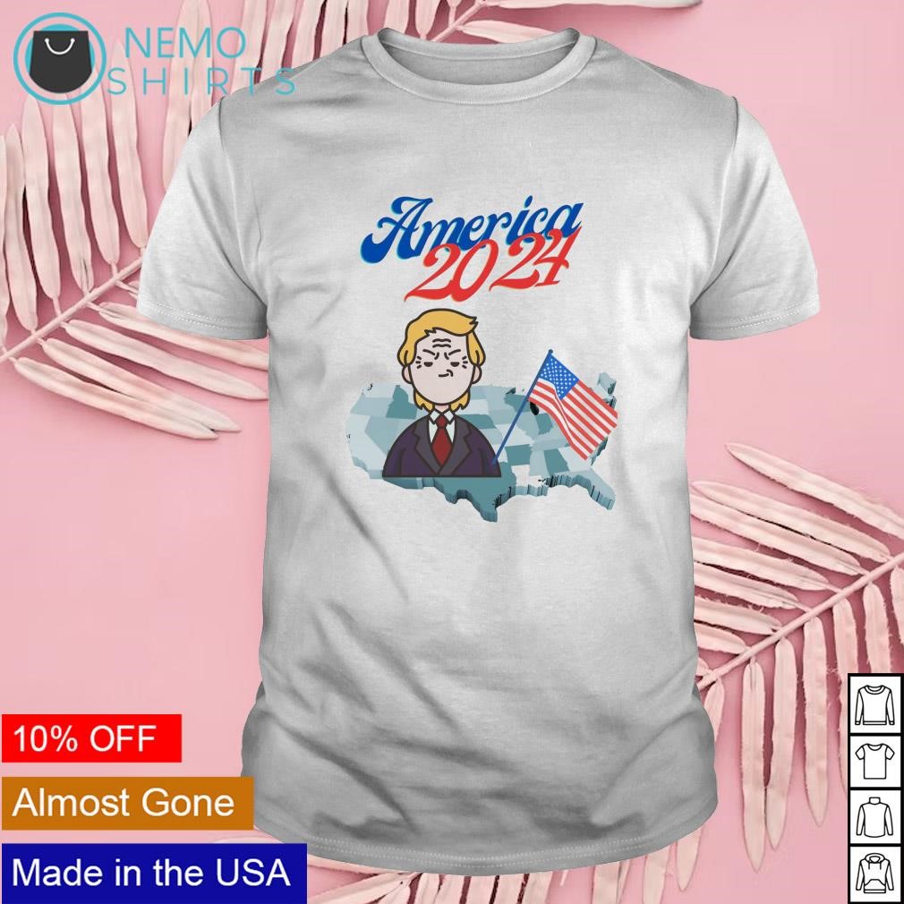 America 2024 Trump and USA map shirt