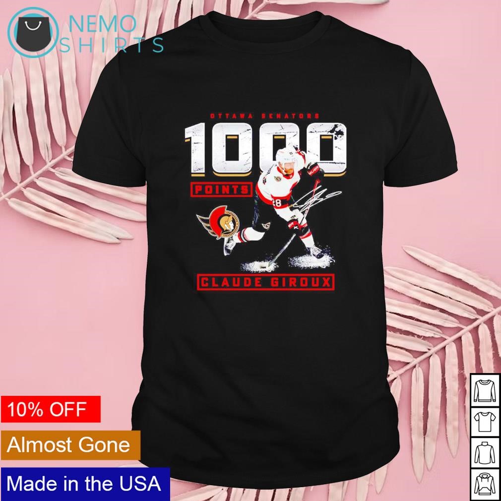 Claude Giroux Ottawa Senators 1000 career points signature shirt